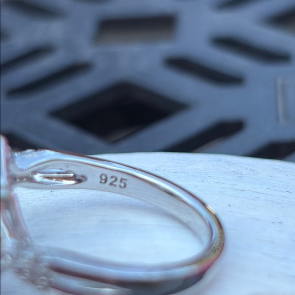 4.11 tcw Blue Topaz & White Topaz Sterling Silver Cocktail Solitaire Ring Sz 7 - Picture 9 of 11